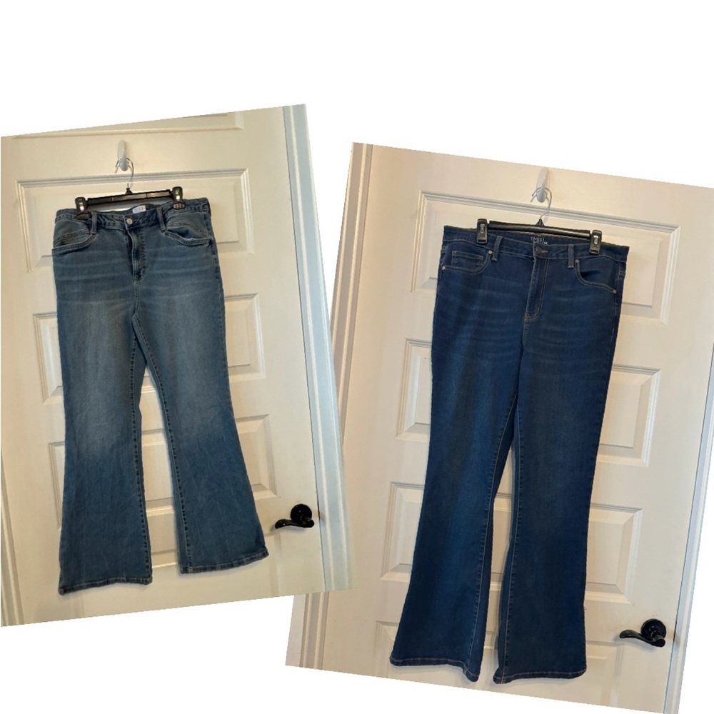 Time and Tru Women's Boot Cut Jeans in Light and Dark Blue